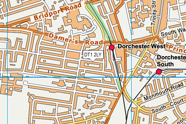 DT1 2LY map - OS VectorMap District (Ordnance Survey)