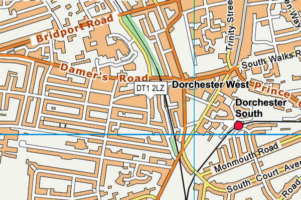 DT1 2LZ map - OS VectorMap District (Ordnance Survey)