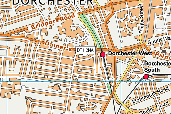 DT1 2NA map - OS VectorMap District (Ordnance Survey)