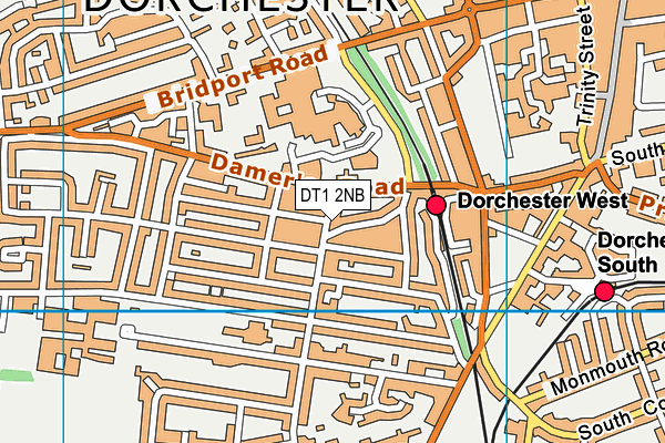 DT1 2NB map - OS VectorMap District (Ordnance Survey)