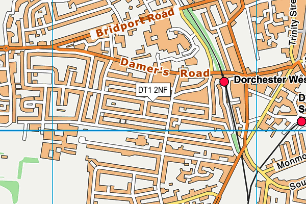 DT1 2NF map - OS VectorMap District (Ordnance Survey)