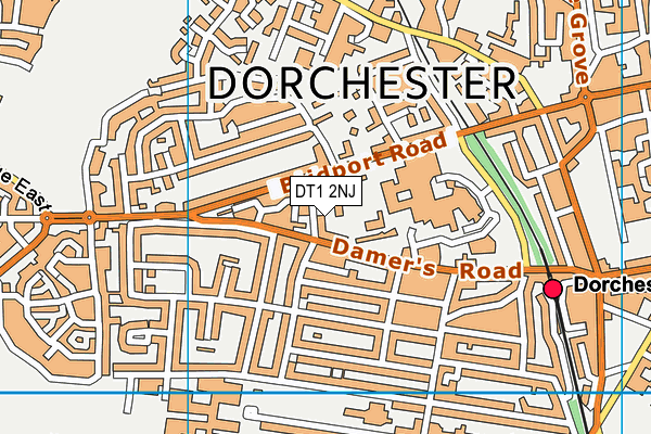 DT1 2NJ map - OS VectorMap District (Ordnance Survey)