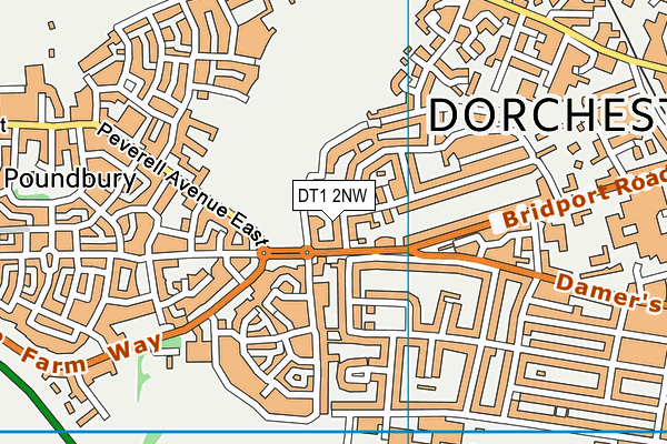 DT1 2NW map - OS VectorMap District (Ordnance Survey)