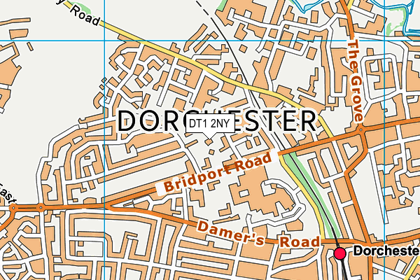 DT1 2NY map - OS VectorMap District (Ordnance Survey)