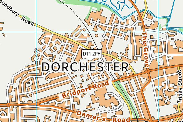 DT1 2PF map - OS VectorMap District (Ordnance Survey)