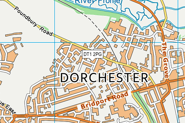 DT1 2PG map - OS VectorMap District (Ordnance Survey)