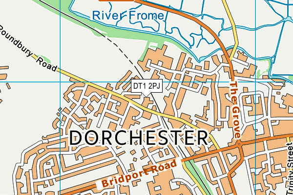 DT1 2PJ map - OS VectorMap District (Ordnance Survey)