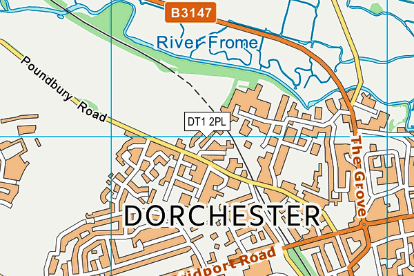 DT1 2PL map - OS VectorMap District (Ordnance Survey)