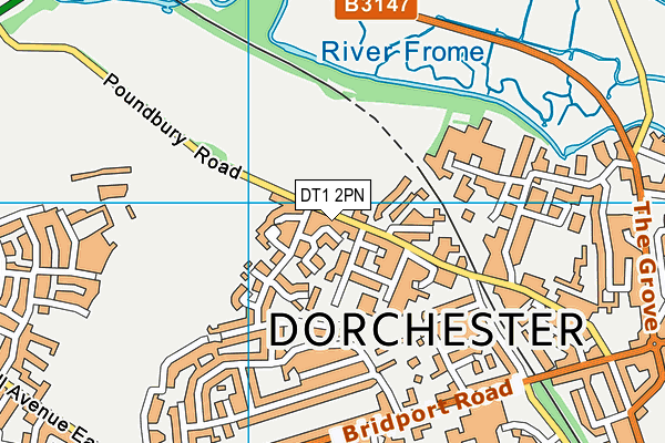 DT1 2PN map - OS VectorMap District (Ordnance Survey)