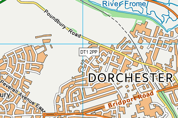 DT1 2PP map - OS VectorMap District (Ordnance Survey)