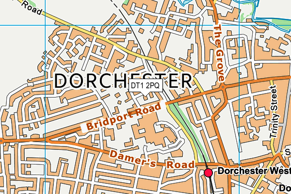DT1 2PQ map - OS VectorMap District (Ordnance Survey)