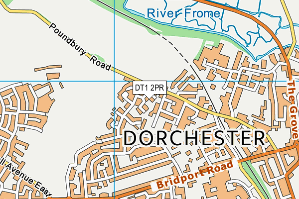 DT1 2PR map - OS VectorMap District (Ordnance Survey)