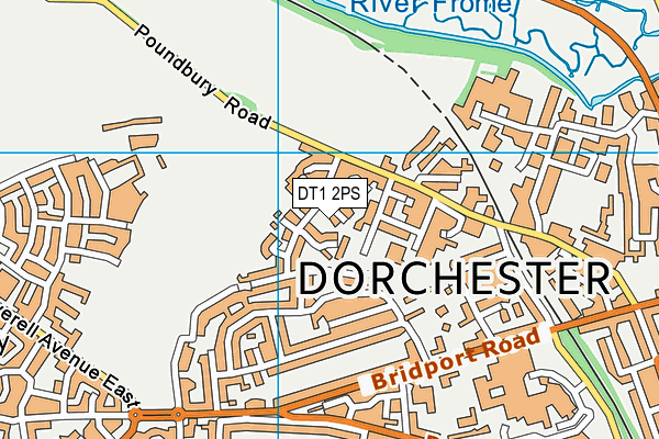 DT1 2PS map - OS VectorMap District (Ordnance Survey)