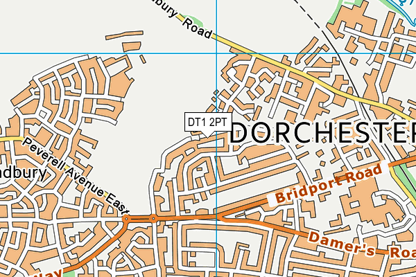 DT1 2PT map - OS VectorMap District (Ordnance Survey)
