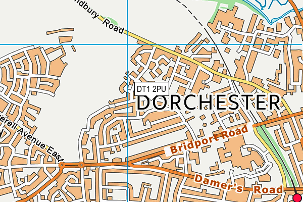 DT1 2PU map - OS VectorMap District (Ordnance Survey)