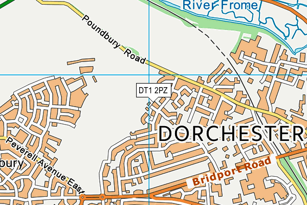 DT1 2PZ map - OS VectorMap District (Ordnance Survey)