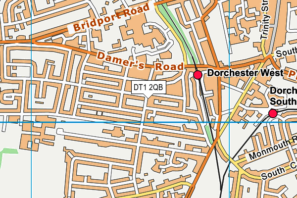 DT1 2QB map - OS VectorMap District (Ordnance Survey)