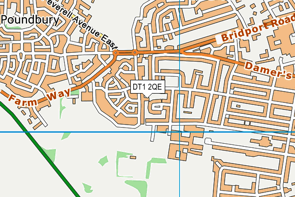 DT1 2QE map - OS VectorMap District (Ordnance Survey)