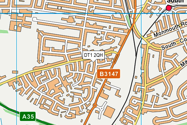DT1 2QH map - OS VectorMap District (Ordnance Survey)