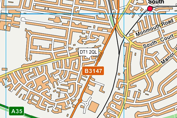 DT1 2QL map - OS VectorMap District (Ordnance Survey)