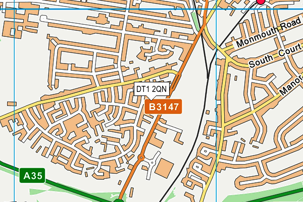 DT1 2QN map - OS VectorMap District (Ordnance Survey)