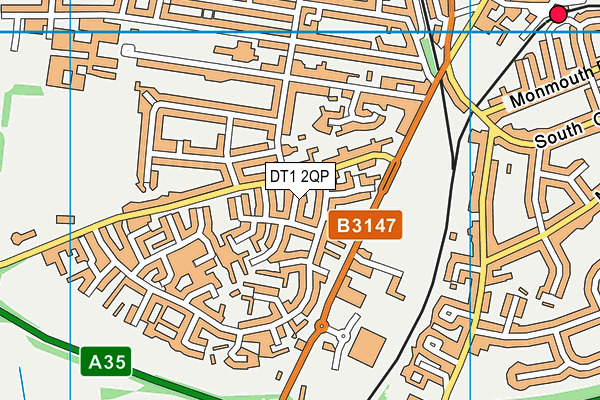 DT1 2QP map - OS VectorMap District (Ordnance Survey)
