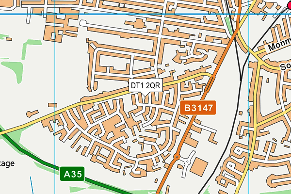 DT1 2QR map - OS VectorMap District (Ordnance Survey)