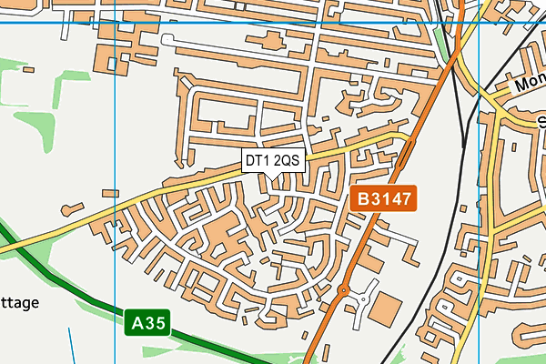 DT1 2QS map - OS VectorMap District (Ordnance Survey)