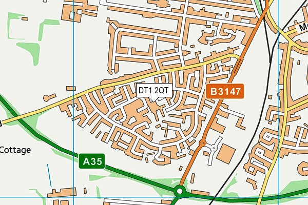 DT1 2QT map - OS VectorMap District (Ordnance Survey)