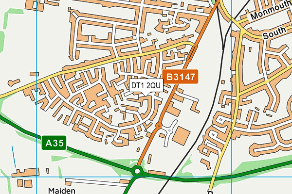 DT1 2QU map - OS VectorMap District (Ordnance Survey)