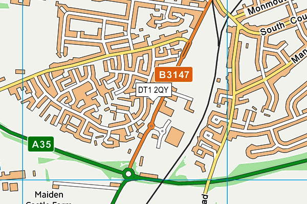 DT1 2QY map - OS VectorMap District (Ordnance Survey)
