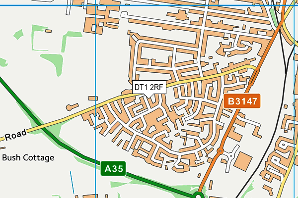 DT1 2RF map - OS VectorMap District (Ordnance Survey)