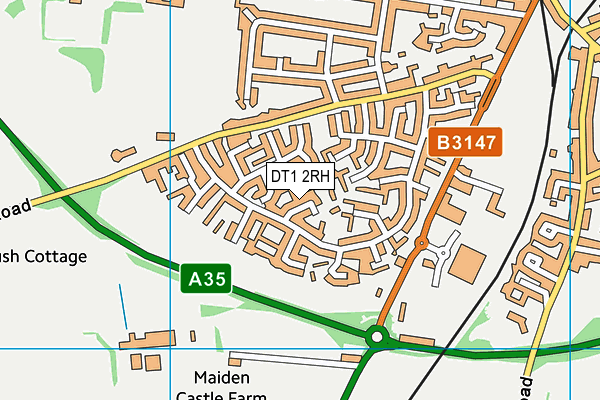 DT1 2RH map - OS VectorMap District (Ordnance Survey)