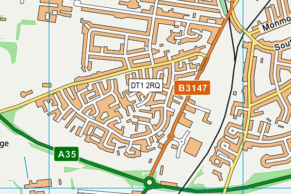 DT1 2RQ map - OS VectorMap District (Ordnance Survey)
