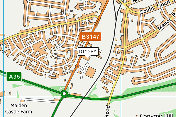 DT1 2RY map - OS VectorMap District (Ordnance Survey)