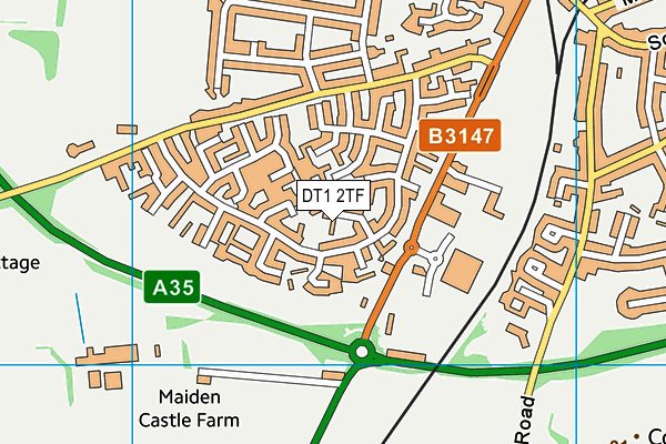 DT1 2TF map - OS VectorMap District (Ordnance Survey)