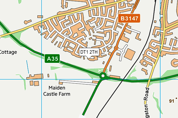 DT1 2TH map - OS VectorMap District (Ordnance Survey)