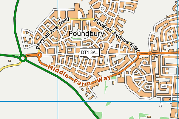 DT1 3AL map - OS VectorMap District (Ordnance Survey)
