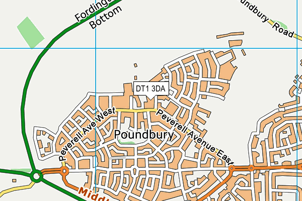 DT1 3DA map - OS VectorMap District (Ordnance Survey)