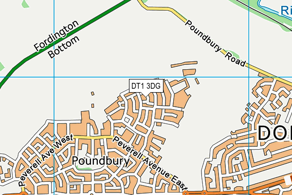 DT1 3DG map - OS VectorMap District (Ordnance Survey)