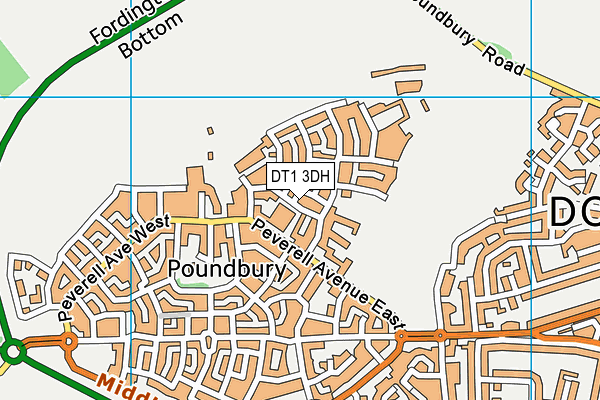 DT1 3DH map - OS VectorMap District (Ordnance Survey)