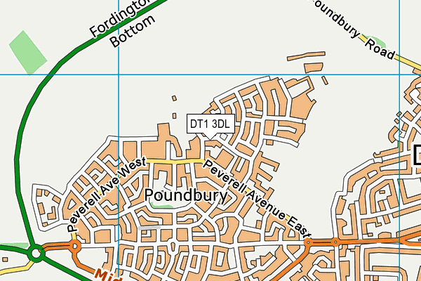 DT1 3DL map - OS VectorMap District (Ordnance Survey)