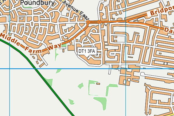 DT1 3FA map - OS VectorMap District (Ordnance Survey)