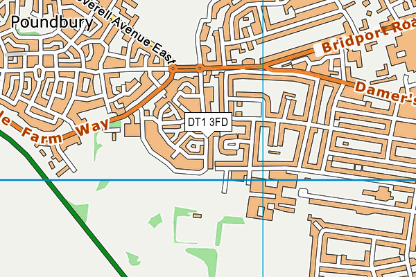 DT1 3FD map - OS VectorMap District (Ordnance Survey)