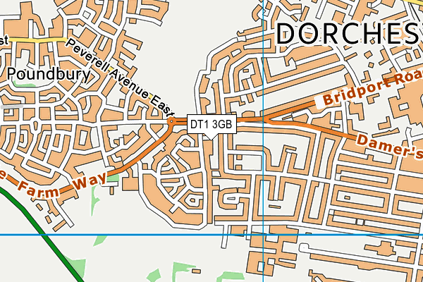 DT1 3GB map - OS VectorMap District (Ordnance Survey)