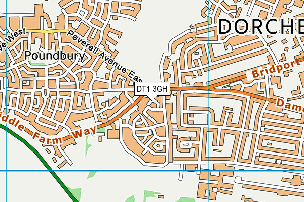 DT1 3GH map - OS VectorMap District (Ordnance Survey)