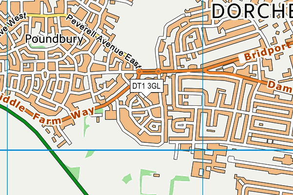DT1 3GL map - OS VectorMap District (Ordnance Survey)