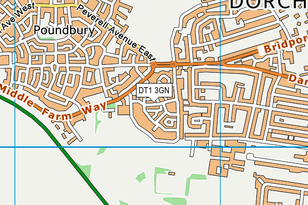 DT1 3GN map - OS VectorMap District (Ordnance Survey)