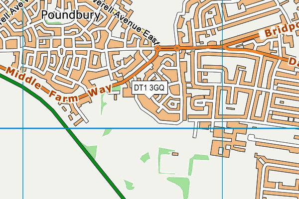 DT1 3GQ map - OS VectorMap District (Ordnance Survey)