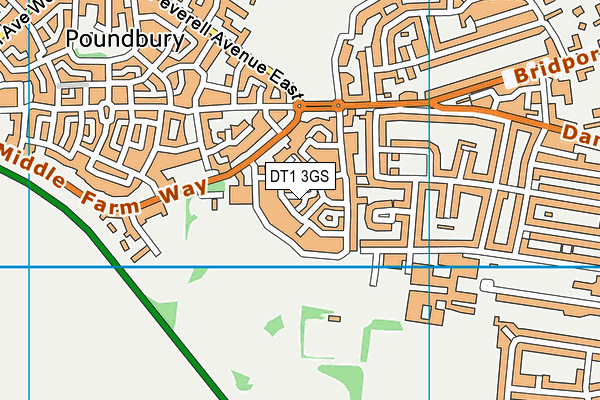 DT1 3GS map - OS VectorMap District (Ordnance Survey)